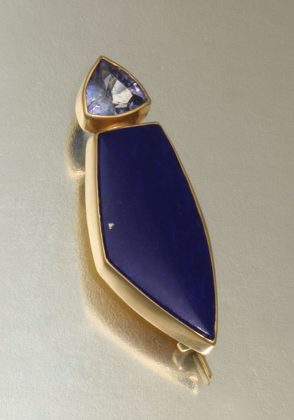 Benitoite_Lapis Lapel Pin