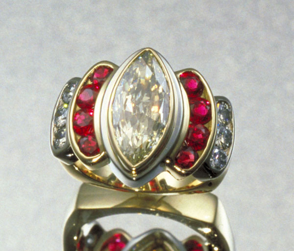 Diamond Marquis and Ruby Ring